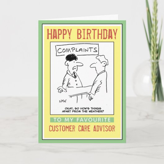Gelukkige verjaardag voor een klantenservice advis kaart (Voorkant)