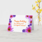 Gelukkige verjaardag voor een sterke en moedige vr kaart (Gele Bloem)