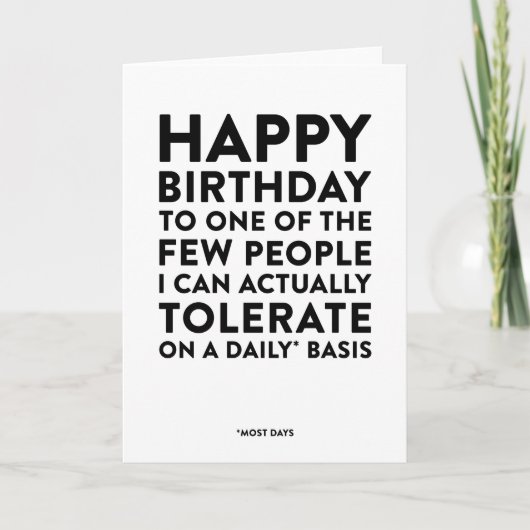 Gelukkige verjaardag voor een van de weinige mense kaart (Voorkant)