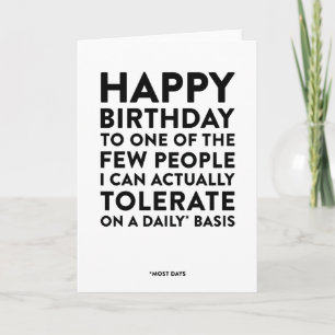 Gelukkige verjaardag voor een van de weinige mense kaart