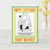 Gelukkige verjaardag voor een winkelmedewerker. kaart (Gele Bloem)