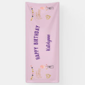 Gelukkige Verjaardag voor Haar Gepersonaliseerde H Spandoek (Verticaal)