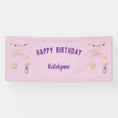 Gelukkige Verjaardag voor Haar Gepersonaliseerde H Spandoek (Horizontaal)