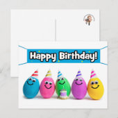 Gelukkige verjaardag voor iedereen Eieren Humor Feestdagenkaart (Voorkant / Achterkant)