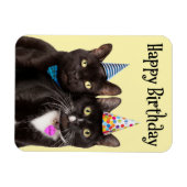 Gelukkige verjaardag voor iedereen twee katten in  magneet (Horizontaal)