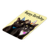 Gelukkige verjaardag voor iedereen twee katten in  magneet (Linkerzijde)