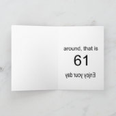 Gelukkige verjaardag voor iemand die 61 wordt kaart (Binnen)