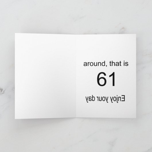 Gelukkige verjaardag voor iemand die 61 wordt kaart (Binnen)