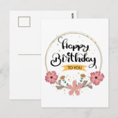 gelukkige verjaardag voor jou briefkaart (Voorkant / Achterkant)