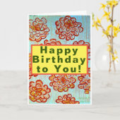 Gelukkige verjaardag voor jou kaart (Gele Bloem)