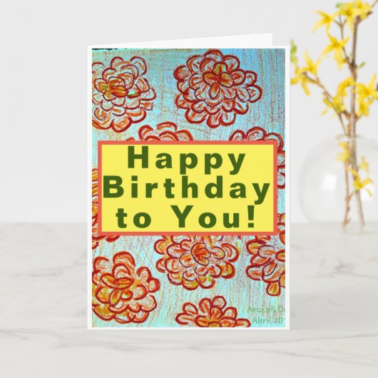 Gelukkige verjaardag voor jou kaart (Gele Bloem)