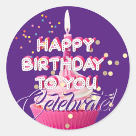 Gelukkige verjaardag voor jou ronde sticker