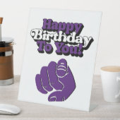 Gelukkige verjaardag voor jullie Paarse voetstuk Reclamebord Met Voetstuk (Insitu)