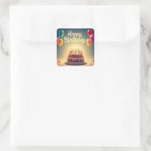 Gelukkige verjaardag voor kinderen - Kleurrijke Ba Vierkante Sticker (Tas)