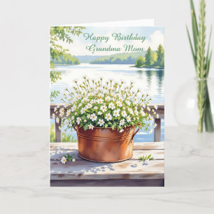 Gelukkige verjaardag voor mama   Bloemen in kopere Kaart
