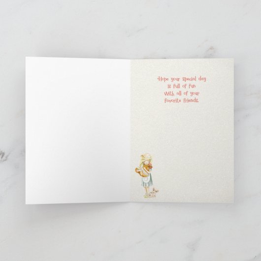 Gelukkige Verjaardag voor Meisje Country Meisje me Kaart (Binnen)