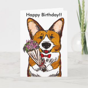 Gelukkige Verjaardag voor Minnaars Corgi Kaart