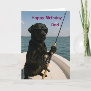 Gelukkige verjaardag voor papa, zwarte Labrador-vi Kaart