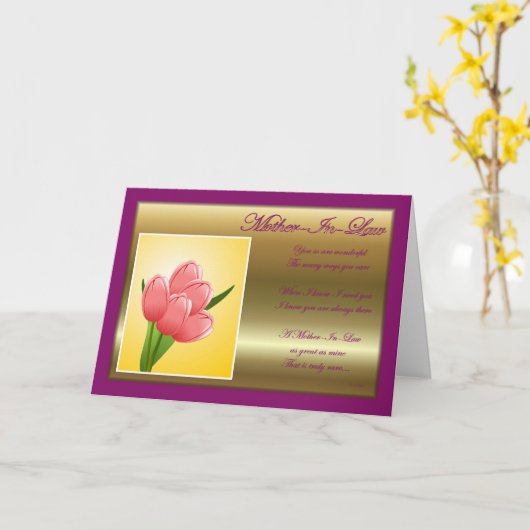 Gelukkige verjaardag voor schoonmoeder met bloemen kaart (Gele Bloem)