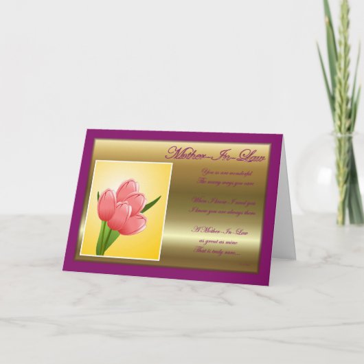 Gelukkige verjaardag voor schoonmoeder met bloemen kaart (Voorkant)