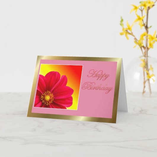 Gelukkige verjaardag voor schoonmoeder met bloemen kaart (Gele Bloem)