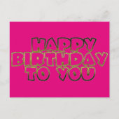 Gelukkige verjaardag voor u Hot Pink Gold typograf Briefkaart (Voorkant)