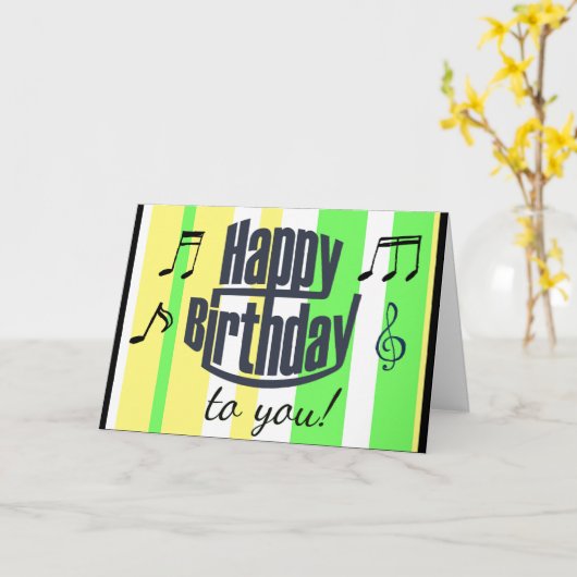 Gelukkige Verjaardag voor U Lime Green, Yellow Bir Kaart (Gele Bloem)