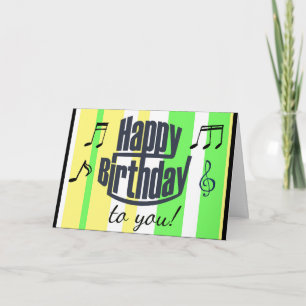 Gelukkige Verjaardag voor U Lime Green, Yellow Bir Kaart