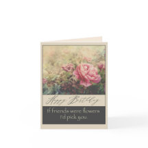 Gelukkige verjaardag voor vriend roze bloemen