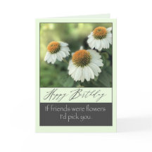 Gelukkige verjaardag voor vriend witte bloemen