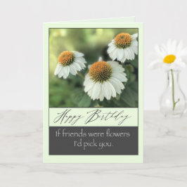 Gelukkige verjaardag voor vriend  witte bloemen kaart