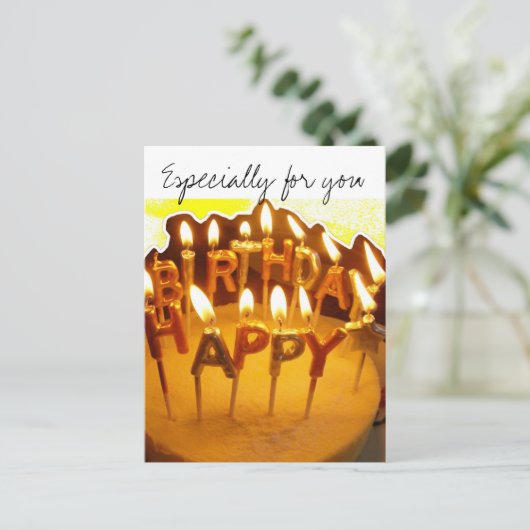 Gelukkige Verjaardag, vooral voor u Briefkaart (Staand voorkant)