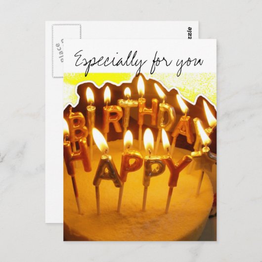 Gelukkige Verjaardag, vooral voor u Briefkaart (Voorkant / Achterkant)