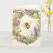 Gelukkige verjaardag | Voorjaars Bumblebee illustr Kaart (Gele Bloem)