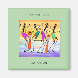 Gelukkige verjaardag, vreugde en geluk uitdrukken magneet