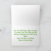 Gelukkige verjaardag vriend, gele taart kaart (Binnen)