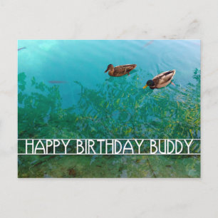 gelukkige verjaardag vriend (twee eenden) briefkaart