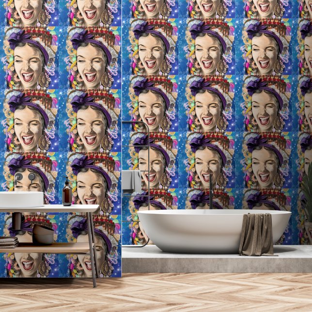 Gelukkige Verjaardag Vrouw Grappig Behang (Badkamer)