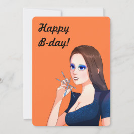 Gelukkige verjaardag vrouw retro feest uitnodiging