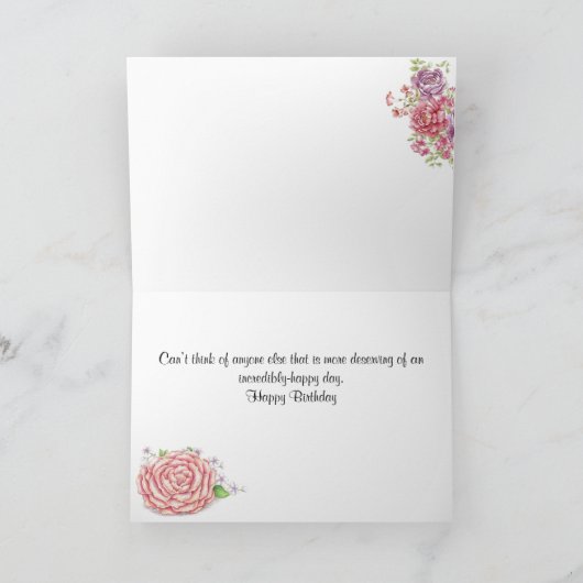 Gelukkige Verjaardag Vrouwelijke Bloemenkaart Kaart (Binnen)