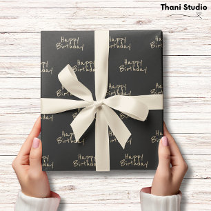 Gelukkige Verjaardag Vrouwelijke Minimale Moderne  Cadeaupapier