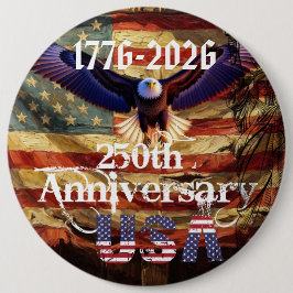 Gelukkige Verjaardag VS 250 Jaar Ronde Button 6,0 Cm