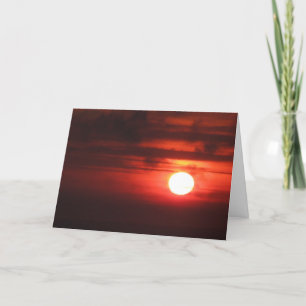 Gelukkige Verjaardag - Vurige Zonsondergang II Kaart