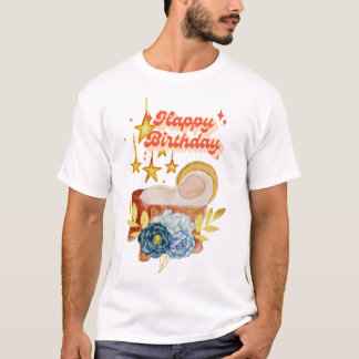 Gelukkige Verjaardag Waterverf Baby Jesus T-shirt