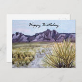 Gelukkige verjaardag Waterverf Woestijn Cactus Ber Briefkaart (Voorkant / Achterkant)