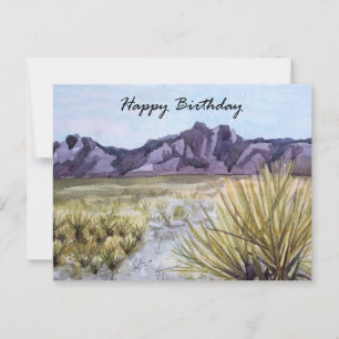 Gelukkige verjaardag Waterverf Woestijn Cactus Ber Briefkaart