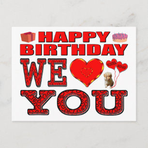 Gelukkige verjaardag We houden van je Briefkaart