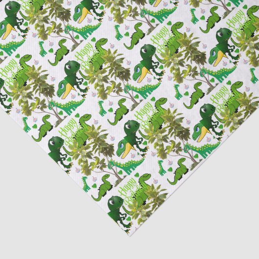 Gelukkige Verjaardag Weefsel Papier Dinosaurus (Detail)