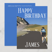 Gelukkige verjaardag weg fietsen, Col du tourmalet Feestdagenkaart (Voorkant / Achterkant)