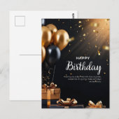 Gelukkige verjaardag wens briefkaart (Voorkant / Achterkant)